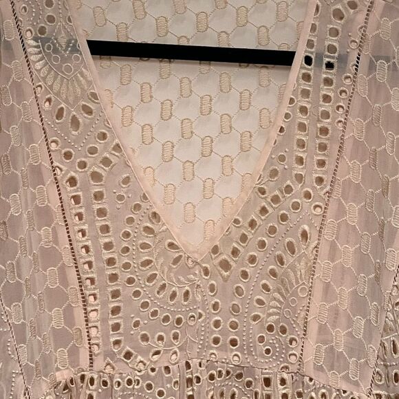 New Anthropologie Akemi+Kin Eyelet Blush Pink Swing Babydoll Style Dress Sz 4 - Picture 11 of 12